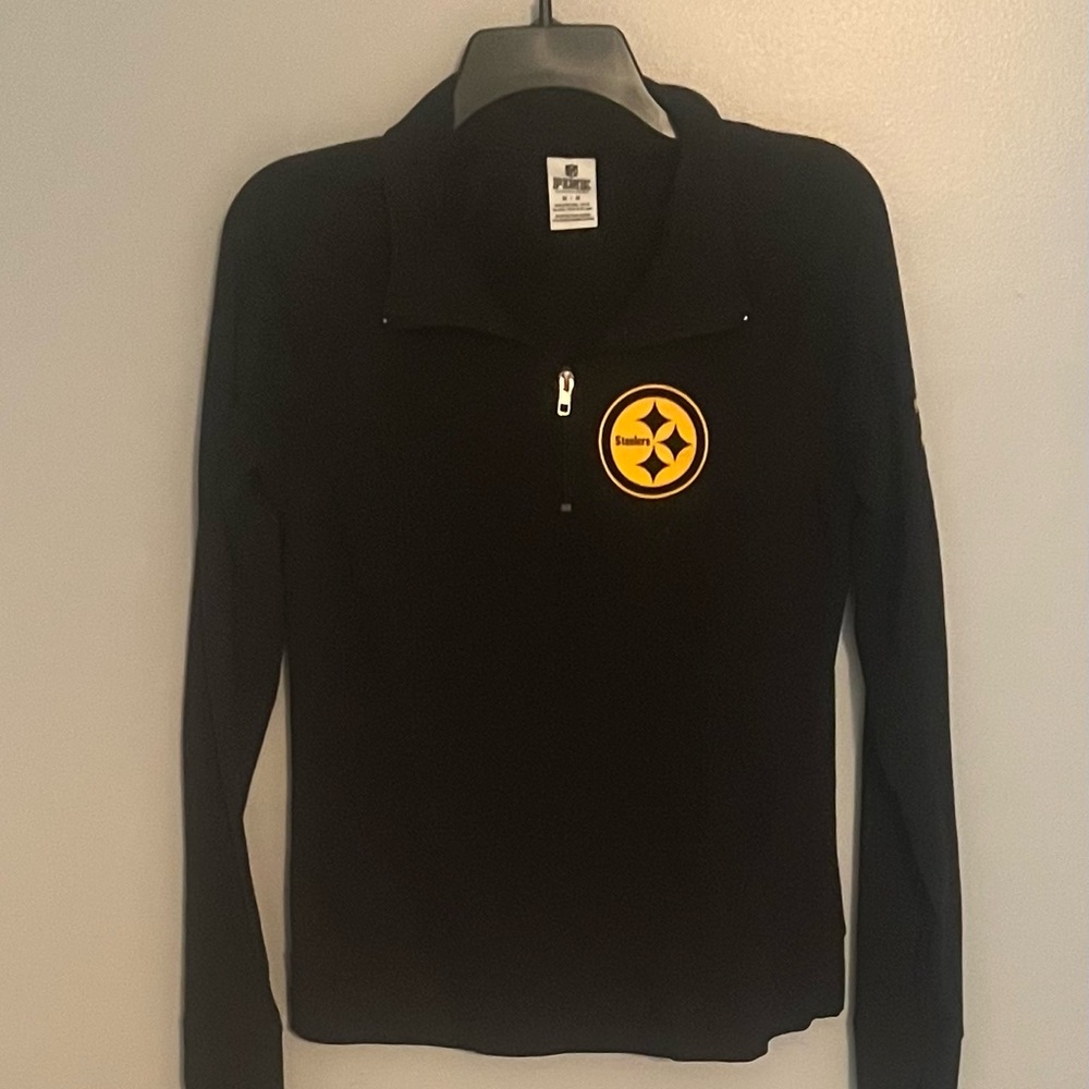 Black Quarter-Zip Pullover with Yellow Logo